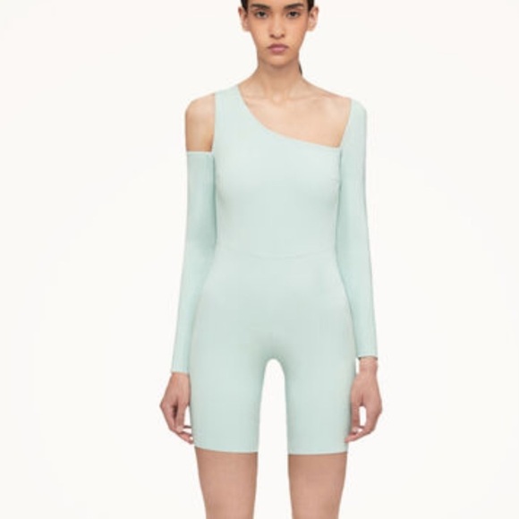 Wolford Pants - NWT Wolford Cold Shoulder Winter Green Warm Up Jumpsuit